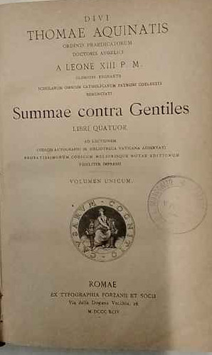 Summae contra gentiles - summae, –